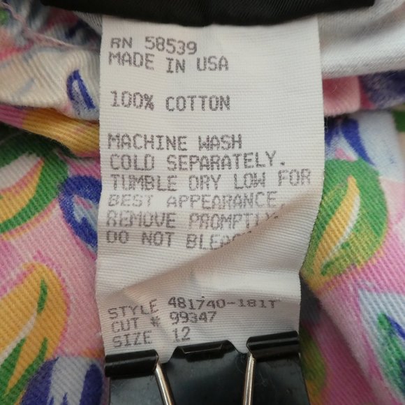 Vintage Pink Floral Pull On Pants Girly Retro Elastic Waist Cotton High Rise - Picture 6 of 8